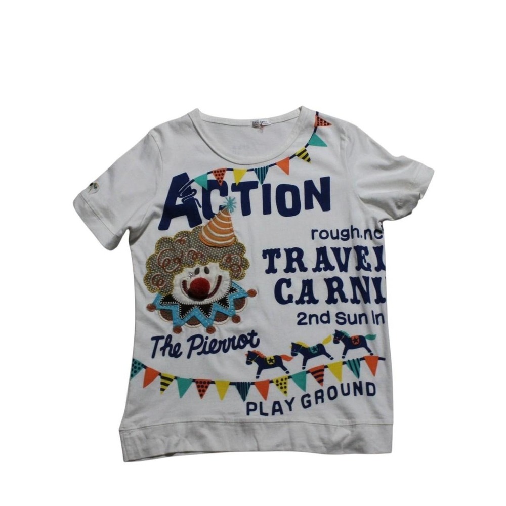 Womens Y2K Style Chic Harajuku Archive Clown White T-shirt